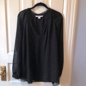 Diane von Furstenberg black blouse sz 12